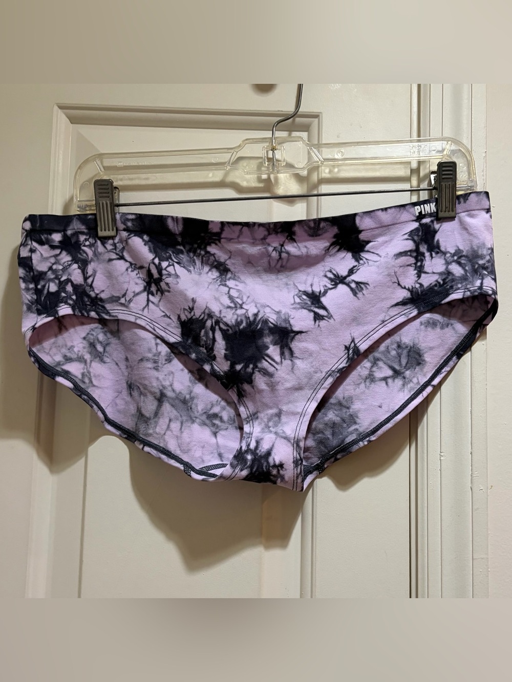 PINK Victoria’s Secret Lavender and Black Tie Dye Plus Size Hipster Panty